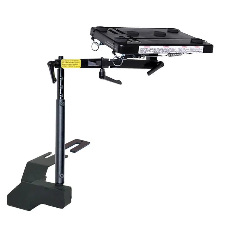 425-5632/5215 – JOTTO CARGO Laptop Mount, Floor Mount Direct Fit Pivoting Adjustable Height Black ABS Desktop/ Alumin...